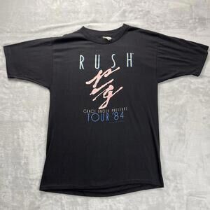 VTG Rush 1984 Grace Under Pressure Tour Shirt Adult Large Medallion Black Cotton
